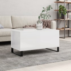 vidaXL Couchtisch Hochglanz-Weiß 90x44,5x45 cm Holzwerkstoff