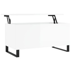 vidaXL Couchtisch Hochglanz-Weiß 90x44,5x45 cm Holzwerkstoff