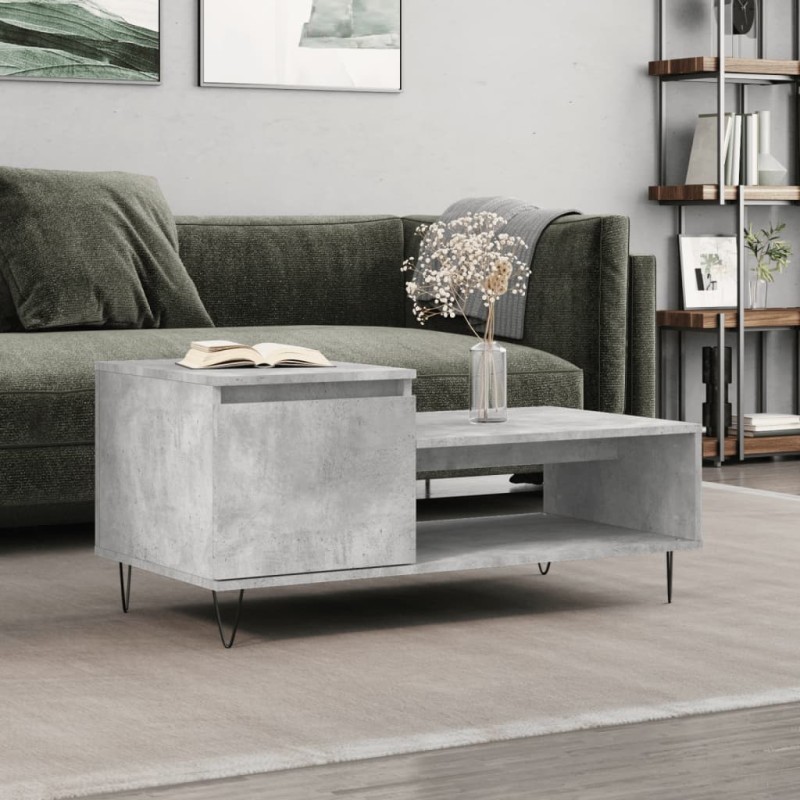 vidaXL Couchtisch Betongrau 100x50x45 cm Holzwerkstoff vidaXL Couchtisch Betongrau 100x50x45 cm Holzwerkstoff