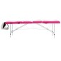 vidaXL Massageliege Klappbar 4-Zonen Aluminiumgestell Weiß und Rosa vidaXL Massageliege Klappbar 4-Zonen Aluminiumgestell Weiß und Rosa