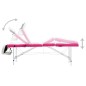 vidaXL Massageliege Klappbar 4-Zonen Aluminiumgestell Weiß und Rosa vidaXL Massageliege Klappbar 4-Zonen Aluminiumgestell Weiß und Rosa