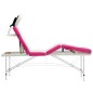 vidaXL Massageliege Klappbar 4-Zonen Aluminiumgestell Weiß und Rosa vidaXL Massageliege Klappbar 4-Zonen Aluminiumgestell Weiß und Rosa