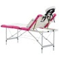 vidaXL Massageliege Klappbar 4-Zonen Aluminiumgestell Weiß und Rosa vidaXL Massageliege Klappbar 4-Zonen Aluminiumgestell Weiß und Rosa