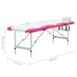 vidaXL Massageliege Klappbar 4-Zonen Aluminiumgestell Weiß und Rosa vidaXL Massageliege Klappbar 4-Zonen Aluminiumgestell Weiß und Rosa