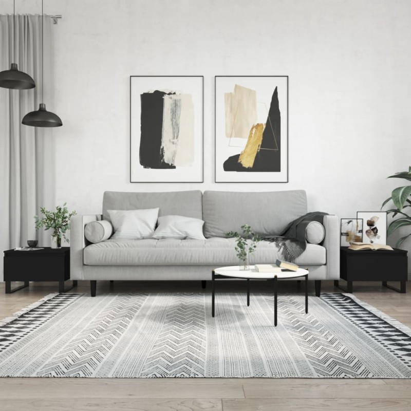vidaXL Couchtische 2 Stk. Schwarz 50x46x35 cm Holzwerkstoff vidaXL Couchtische 2 Stk. Schwarz 50x46x35 cm Holzwerkstoff