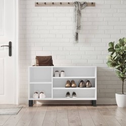 vidaXL Schuhregal Hochglanz-Weiß 102x36x60 cm Holzwerkstoff