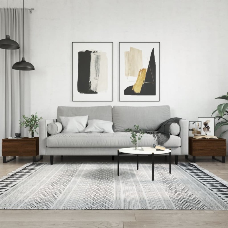 vidaXL Couchtische 2 Stk. Braun Eichen-Optik 50x46x35 cm Holzwerkstoff vidaXL Couchtische 2 Stk. Braun Eichen-Optik 50x46x35 cm Holzwerkstoff