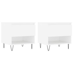 vidaXL Couchtische 2 Stk. Weiß 50x46x50 cm Holzwerkstoff