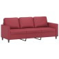 vidaXL 3-Sitzer-Sofa mit Hocker Weinrot 180 cm Kunstleder vidaXL 3-Sitzer-Sofa mit Hocker Weinrot 180 cm Kunstleder