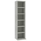 vidaXL CD-Schrank Betongrau 21x20x88 cm Holzwerkstoff vidaXL CD-Schrank Betongrau 21x20x88 cm Holzwerkstoff