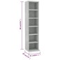 vidaXL CD-Schrank Betongrau 21x20x88 cm Holzwerkstoff vidaXL CD-Schrank Betongrau 21x20x88 cm Holzwerkstoff