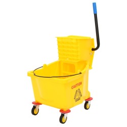 vidaXL Mopp-Eimer mit Presse und Rollen Gelb 36 L Polypropylen 