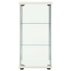 vidaXL Vitrine Hartglas Weiß