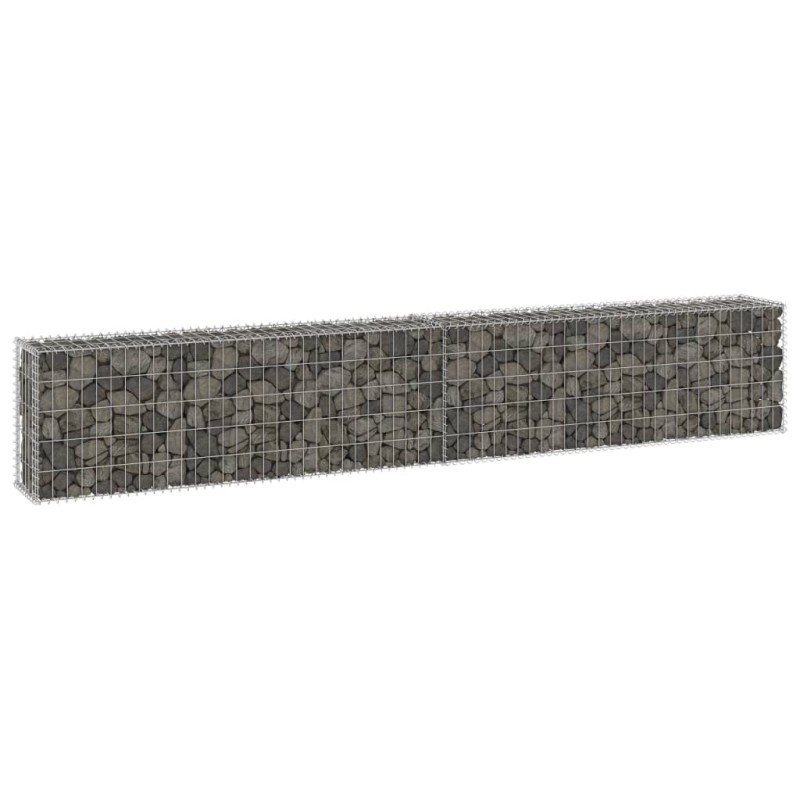 vidaXL Gabionenwand mit Abdeckung Verzinkter Stahl 300x30x50 cm vidaXL Gabionenwand mit Abdeckung Verzinkter Stahl 300x30x50 cm