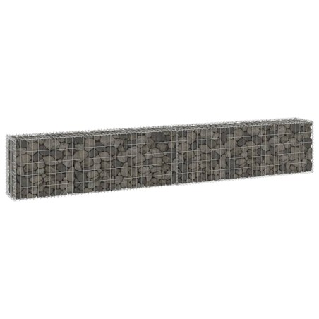 vidaXL Gabionenwand mit Abdeckung Verzinkter Stahl 300x30x50 cm