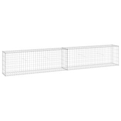 vidaXL Gabionenwand mit Abdeckung Verzinkter Stahl 300x30x50 cm