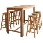 vidaXL Bartisch und Hocker-Set 7-tlg. Akazienholz Massiv vidaXL Bartisch und Hocker-Set 7-tlg. Akazienholz Massiv