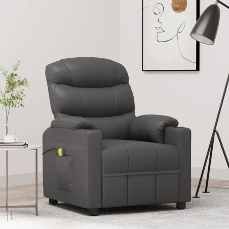 Massagesessel Grau Kunstleder
