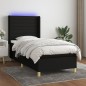 vidaXL Boxspringbett mit Matratze & LED Schwarz 90x200 cm Stoff vidaXL Boxspringbett mit Matratze & LED Schwarz 90x200 cm Stoff