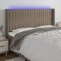 vidaXL LED Kopfteil Taupe 163x16x118/128 cm Stoff vidaXL LED Kopfteil Taupe 163x16x118/128 cm Stoff