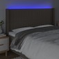 vidaXL LED Kopfteil Taupe 163x16x118/128 cm Stoff vidaXL LED Kopfteil Taupe 163x16x118/128 cm Stoff