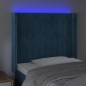 vidaXL LED Kopfteil Dunkelblau 93x16x118/128 cm Samt