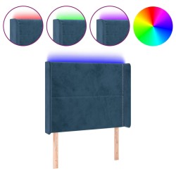 vidaXL LED Kopfteil Dunkelblau 103x16x118/128 cm Samt