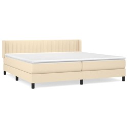 vidaXL Boxspringbett mit Matratze Creme 200x200 cm Stoff
