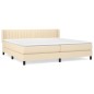 vidaXL Boxspringbett mit Matratze Creme 200x200 cm Stoff vidaXL Boxspringbett mit Matratze Creme 200x200 cm Stoff