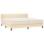 vidaXL Boxspringbett mit Matratze Creme 200x200 cm Stoff vidaXL Boxspringbett mit Matratze Creme 200x200 cm Stoff