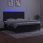 vidaXL Boxspringbett mit Matratze & LED Schwarz 180x200 cm Samt vidaXL Boxspringbett mit Matratze & LED Schwarz 180x200 cm Samt