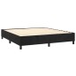 vidaXL Boxspringbett mit Matratze & LED Schwarz 180x200 cm Samt vidaXL Boxspringbett mit Matratze & LED Schwarz 180x200 cm Samt