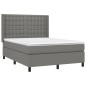 vidaXL Boxspringbett mit Matratze Dunkelgrau 140x190 cm Stoff vidaXL Boxspringbett mit Matratze Dunkelgrau 140x190 cm Stoff