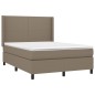 vidaXL Boxspringbett mit Matratze Taupe 140x190 cm Stoff vidaXL Boxspringbett mit Matratze Taupe 140x190 cm Stoff