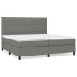 vidaXL Boxspringbett mit Matratze Dunkelgrau 200x200 cm Stoff vidaXL Boxspringbett mit Matratze Dunkelgrau 200x200 cm Stoff