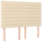 vidaXL Boxspringbett mit Matratze & LED Creme 140x190 cm Stoff vidaXL Boxspringbett mit Matratze & LED Creme 140x190 cm Stoff