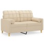 vidaXL 2-Sitzer-Sofa mit Zierkissen Creme 120 cm Stoff vidaXL 2-Sitzer-Sofa mit Zierkissen Creme 120 cm Stoff