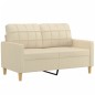 vidaXL 2-Sitzer-Sofa mit Zierkissen Creme 120 cm Stoff vidaXL 2-Sitzer-Sofa mit Zierkissen Creme 120 cm Stoff