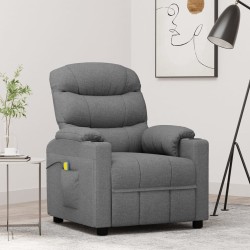 Massagesessel Hellgrau Stoff