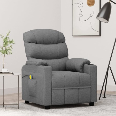 Massagesessel Hellgrau Stoff