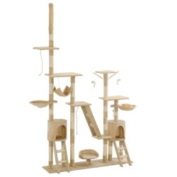 vidaXL Katzen-Kratzbaum mit Sisal-Kratzsäulen 230 - 250 cm Beige