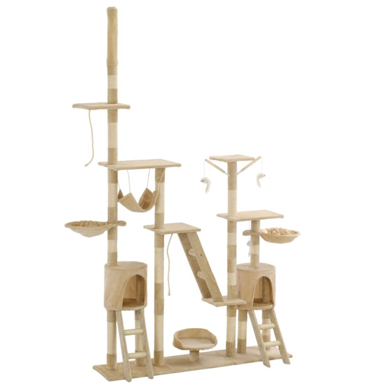 vidaXL Katzen-Kratzbaum mit Sisal-Kratzsäulen 230 - 250 cm Beige vidaXL Katzen-Kratzbaum mit Sisal-Kratzsäulen 230 - 250 cm Beige