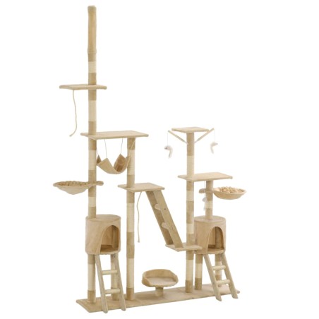 vidaXL Katzen-Kratzbaum mit Sisal-Kratzsäulen 230 - 250 cm Beige