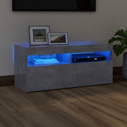 vidaXL TV-Schrank mit LED-Leuchten Betongrau 90x35x40 cm