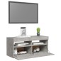 vidaXL TV-Schrank mit LED-Leuchten Betongrau 90x35x40 cm vidaXL TV-Schrank mit LED-Leuchten Betongrau 90x35x40 cm