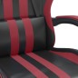 Gaming-Stuhl mit Fußstütze Drehbar Schwarz & Weinrot Kunstleder Gaming-Stuhl mit Fußstütze Drehbar Schwarz & Weinrot Kunstleder