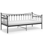 vidaXL Schlafsofa Bettgestell Schwarz Metall 90x200 cm vidaXL Schlafsofa Bettgestell Schwarz Metall 90x200 cm