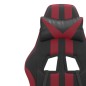 Gaming-Stuhl mit Fußstütze Drehbar Schwarz & Weinrot Kunstleder Gaming-Stuhl mit Fußstütze Drehbar Schwarz & Weinrot Kunstleder