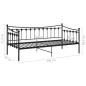 vidaXL Schlafsofa Bettgestell Schwarz Metall 90x200 cm vidaXL Schlafsofa Bettgestell Schwarz Metall 90x200 cm