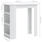 vidaXL Bartisch mit Regal Hochglanz-Weiß 102x50x103,5 cm vidaXL Bartisch mit Regal Hochglanz-Weiß 102x50x103,5 cm